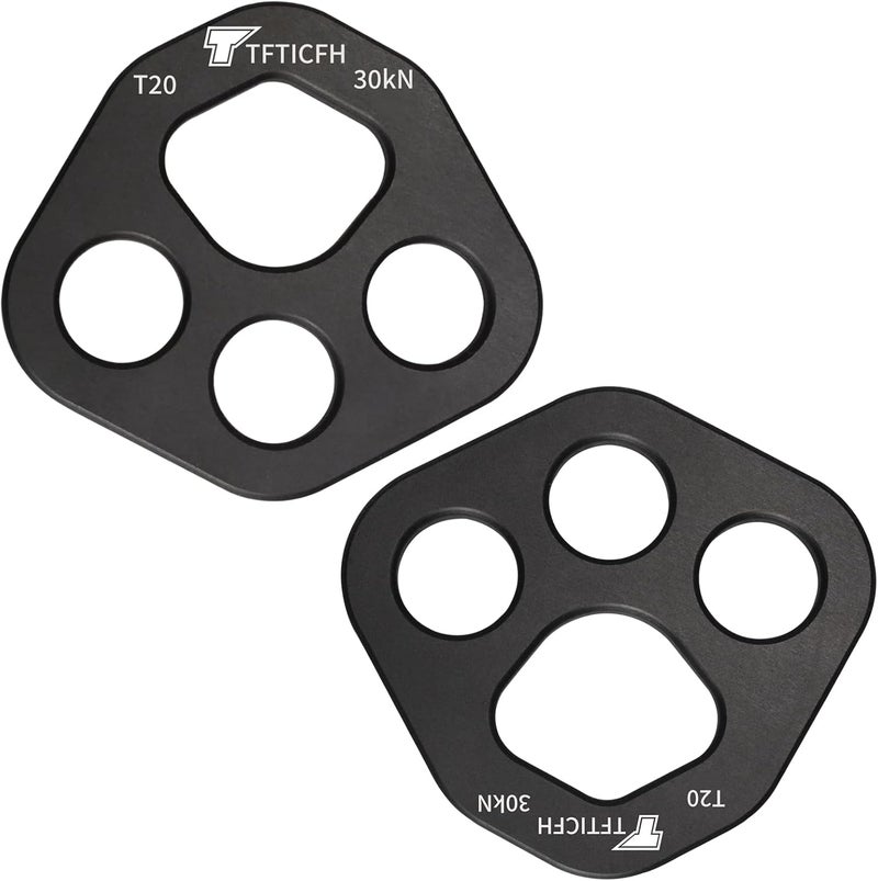 TFTICFH 30kN/40kN Rigging Plate Aluminum Anchor Multiplier Plate, 4 Holes Force Divider Plate Bear, Climbing Descender Gear for Hammock Firefighting Arborist Rock Climbing Rescue Cave Yoga - Image 1